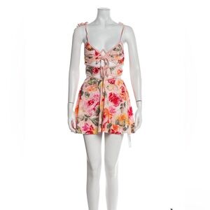 For Love And Lemons Floral Mini Dress with Cutouts XS